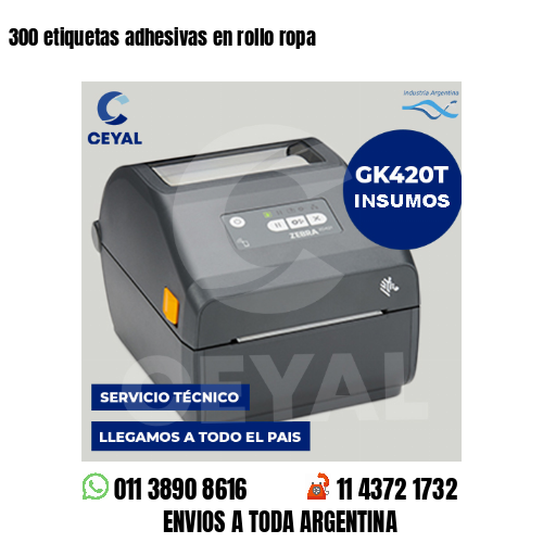 300 etiquetas adhesivas en rollo ropa