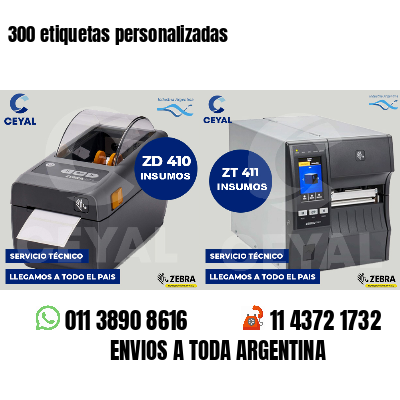300 etiquetas personalizadas