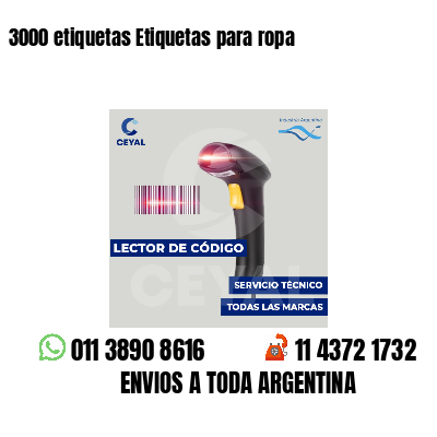 3000 etiquetas Etiquetas para ropa
