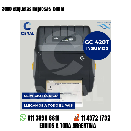 3000 etiquetas impresas  bikini