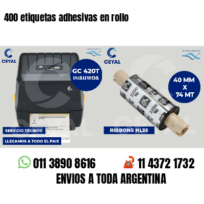400 etiquetas adhesivas en rollo