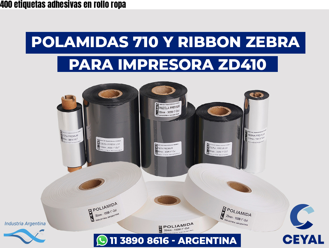400 etiquetas adhesivas en rollo ropa
