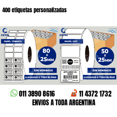 400 etiquetas personalizadas