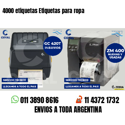 4000 etiquetas Etiquetas para ropa