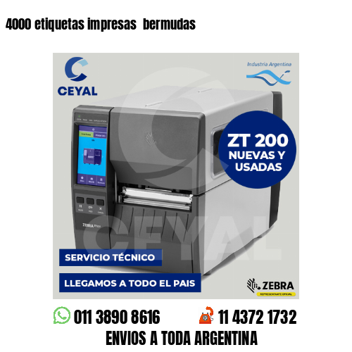 4000 etiquetas impresas  bermudas