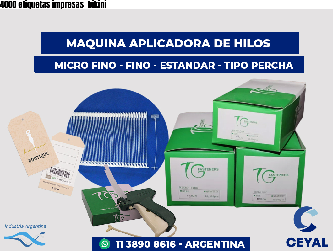 4000 etiquetas impresas  bikini