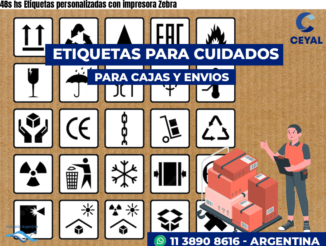 48s hs Etiquetas personalizadas con impresora Zebra