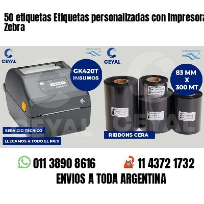 50 etiquetas Etiquetas personalizadas con impresora Zebra
