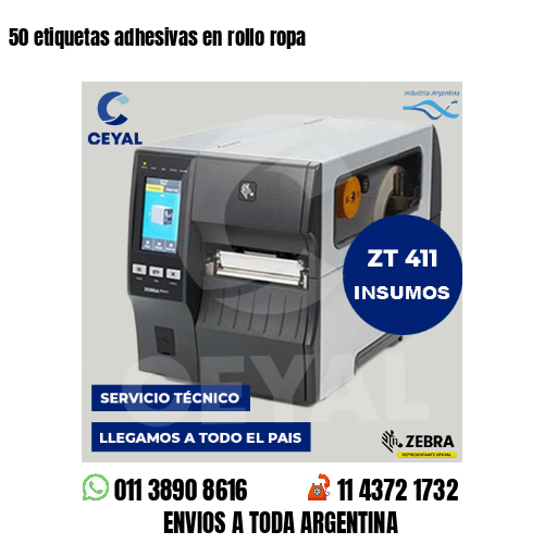50 etiquetas adhesivas en rollo ropa