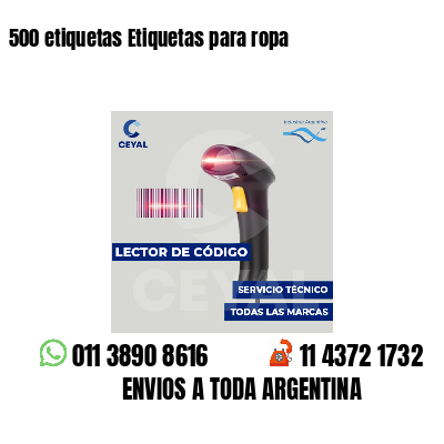500 etiquetas Etiquetas para ropa