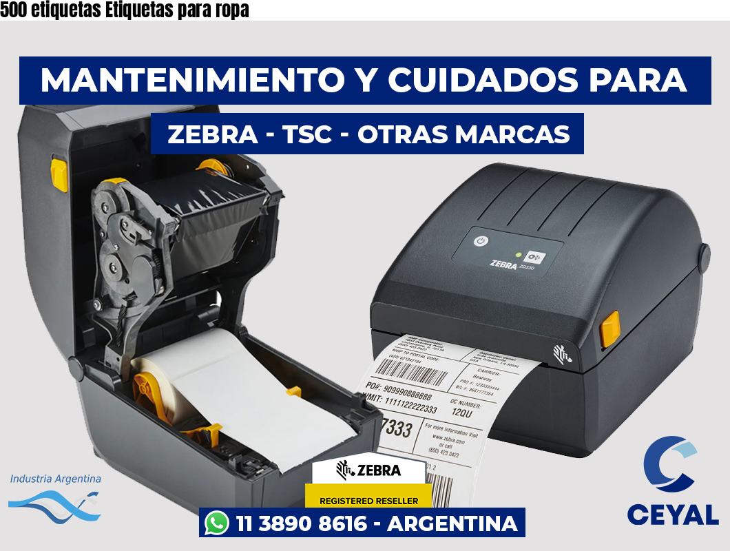 500 etiquetas Etiquetas para ropa