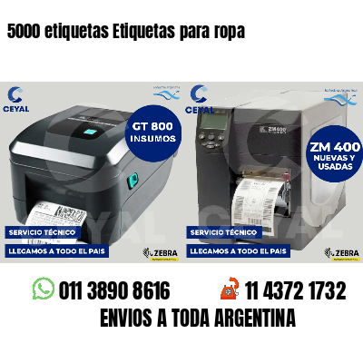 5000 etiquetas Etiquetas para ropa