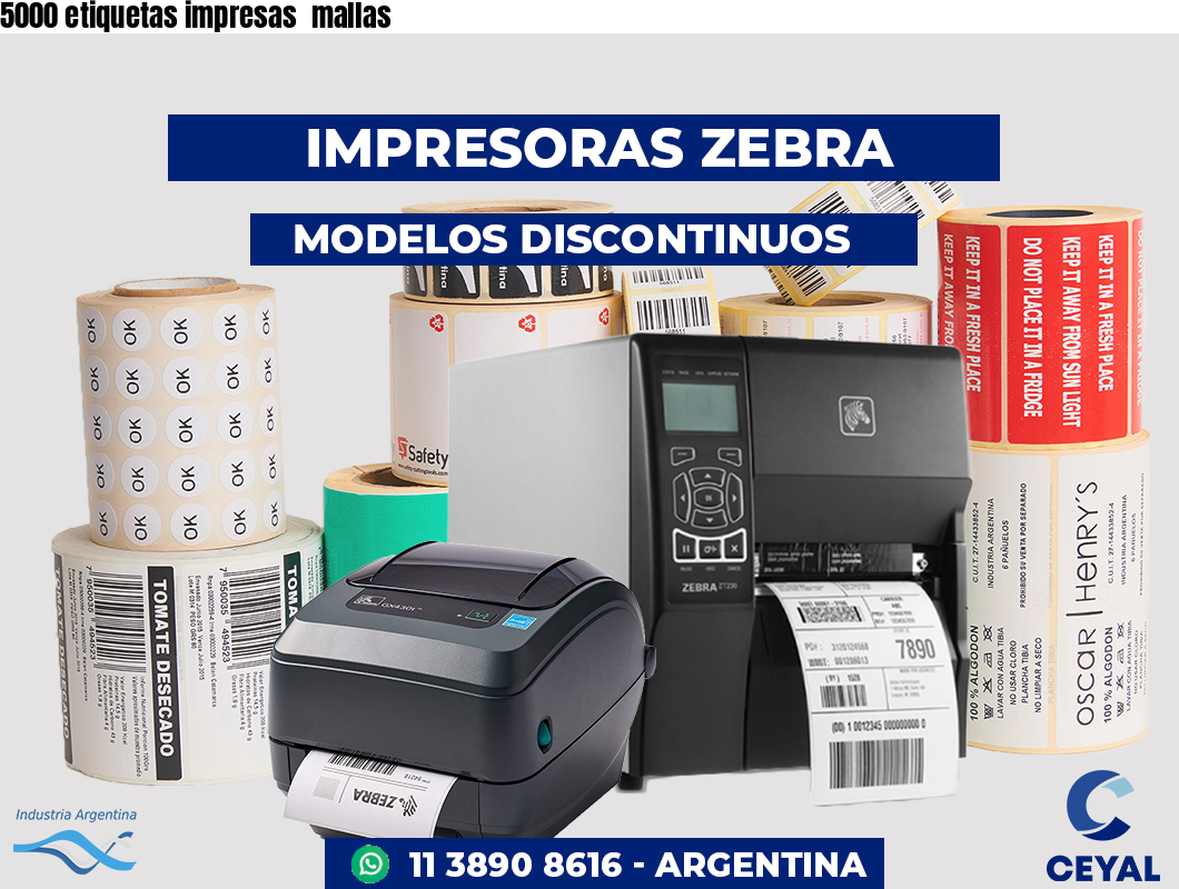 5000 etiquetas impresas  mallas