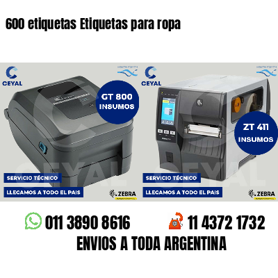 600 etiquetas Etiquetas para ropa