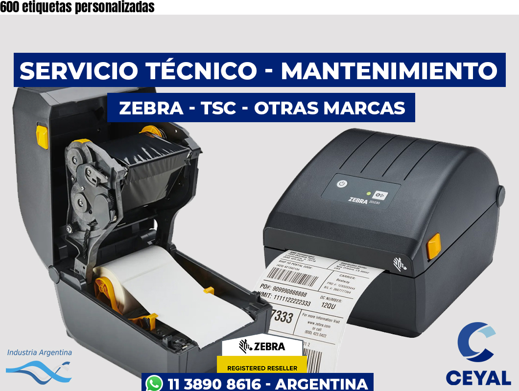 600 etiquetas personalizadas