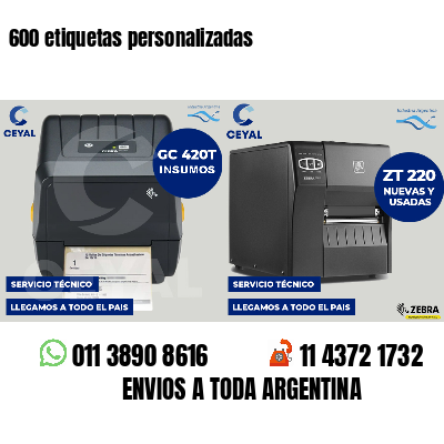 600 etiquetas personalizadas