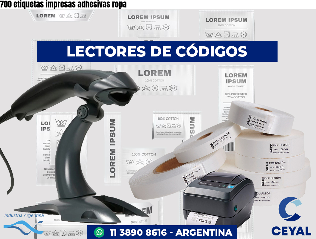 700 etiquetas impresas adhesivas ropa