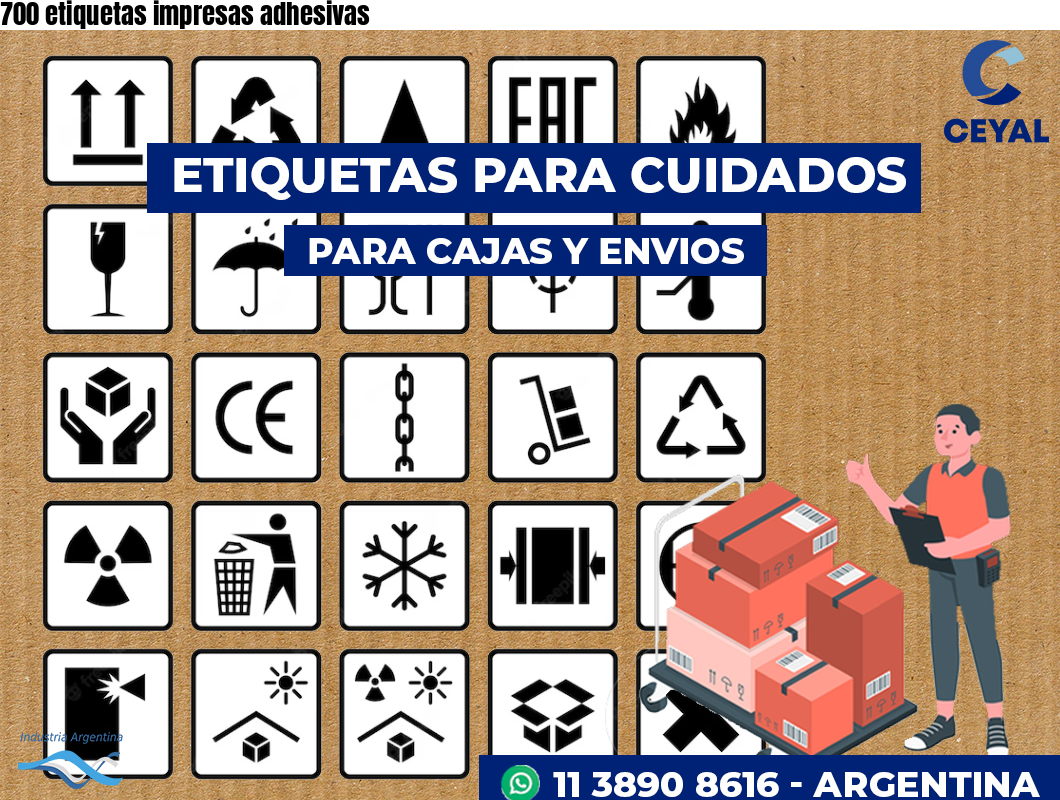 700 etiquetas impresas adhesivas