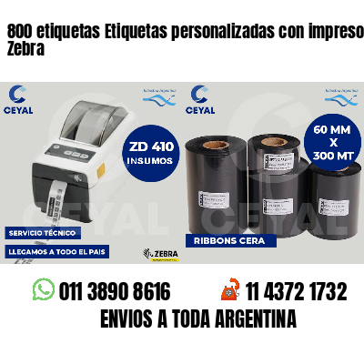 800 etiquetas Etiquetas personalizadas con impresora Zebra
