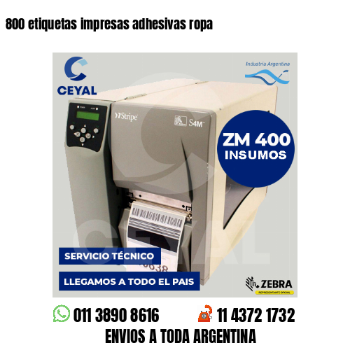 800 etiquetas impresas adhesivas ropa