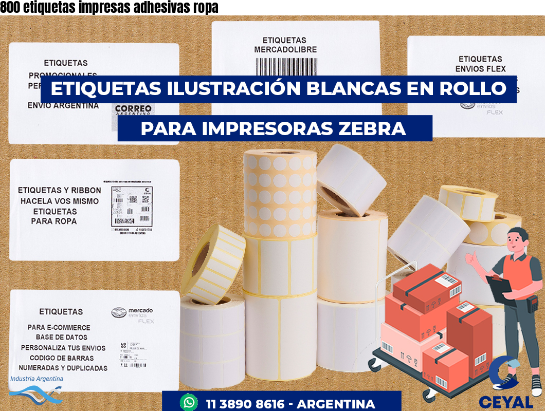 800 etiquetas impresas adhesivas ropa