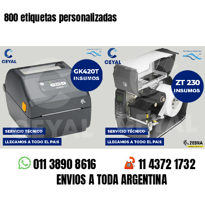 800 etiquetas personalizadas