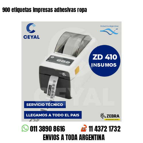 900 etiquetas impresas adhesivas ropa