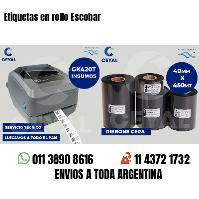 Etiquetas en rollo Escobar