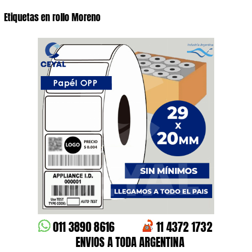 Etiquetas en rollo Moreno