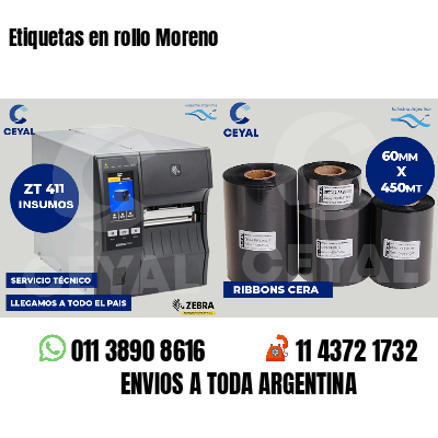 Etiquetas en rollo Moreno