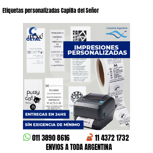 Etiquetas personalizadas Capilla del Señor