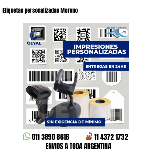Etiquetas personalizadas Moreno