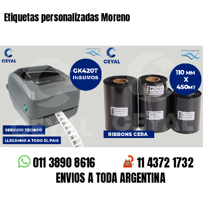 Etiquetas personalizadas Moreno