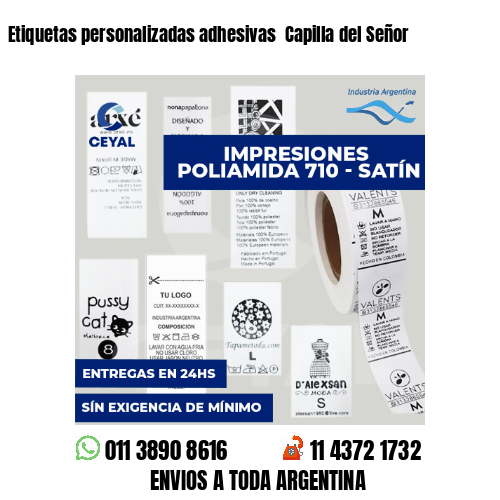 Etiquetas personalizadas adhesivas  Capilla del Señor