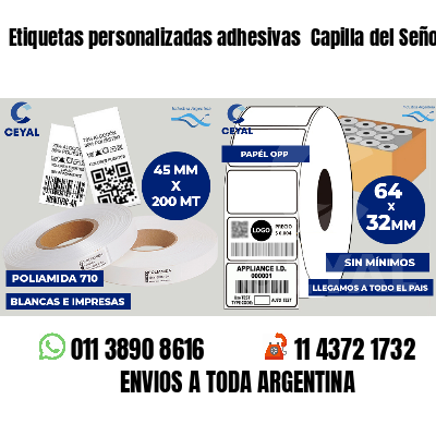 Etiquetas personalizadas adhesivas  Capilla del Señor