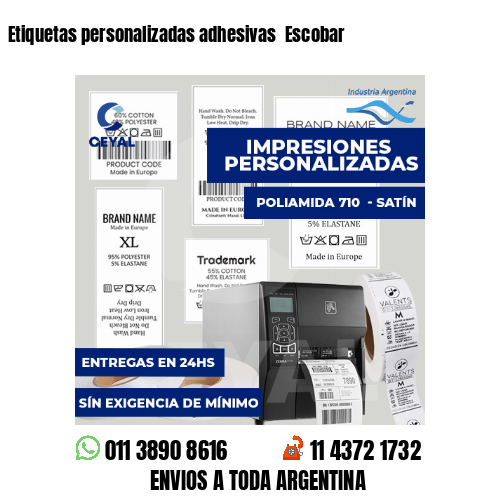 Etiquetas personalizadas adhesivas  Escobar