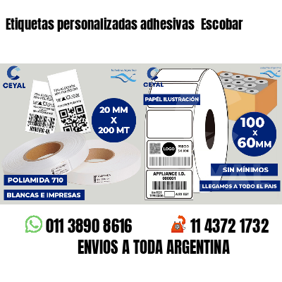 Etiquetas personalizadas adhesivas  Escobar