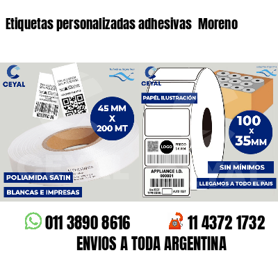 Etiquetas personalizadas adhesivas  Moreno