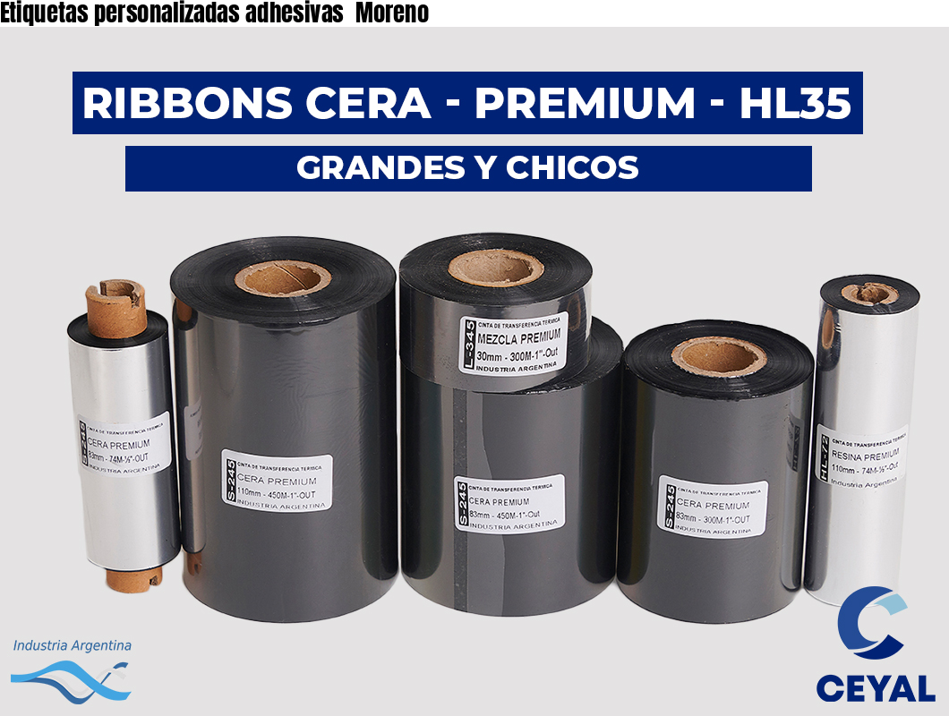 Etiquetas personalizadas adhesivas  Moreno