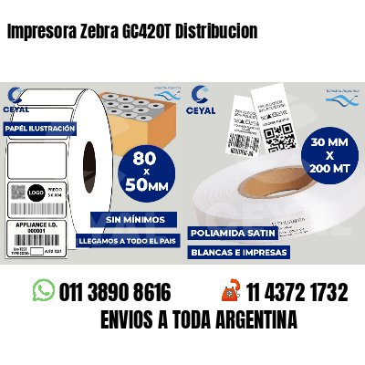 Impresora Zebra GC420T Distribucion