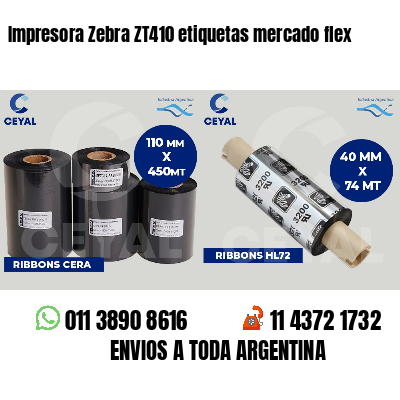 Impresora Zebra ZT410 etiquetas mercado flex