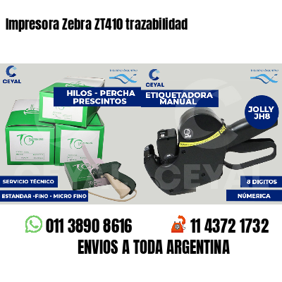 Impresora Zebra ZT410 trazabilidad