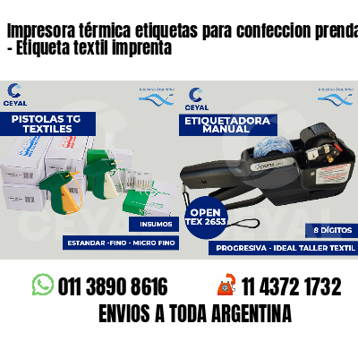 Impresora térmica etiquetas para confeccion prendas - Etiqueta textil imprenta
