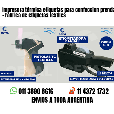 Impresora térmica etiquetas para confeccion prendas - Fábrica de etiquetas textiles