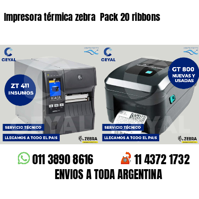 Impresora térmica zebra  Pack 20 ribbons