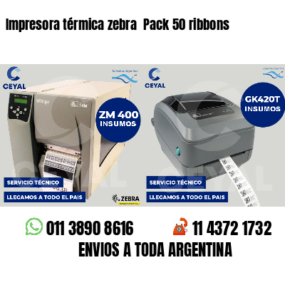 Impresora térmica zebra  Pack 50 ribbons