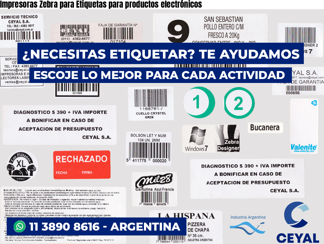Impresoras Zebra para Etiquetas para productos electrónicos