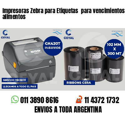 Impresoras Zebra para Etiquetas  para vencimientos alimentos
