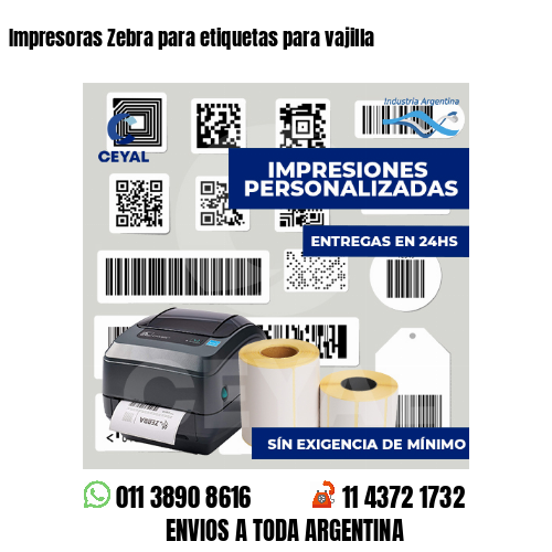 Impresoras Zebra para etiquetas para vajilla