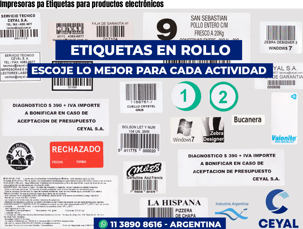 Impresoras pa Etiquetas para productos electrónicos